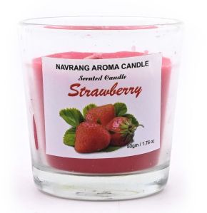 Strawberry Votive Glass Candle