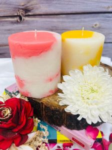 textured pillar candles