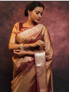 tissue crush saree