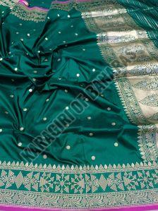 Olive Green Banarasi Saree