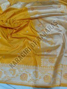 Yellow Cotton Khadi Saree