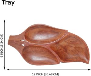 Wooden Leaf Shape Serving Tray