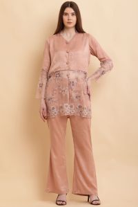 Satin Embroidered Women Co-Ord Set