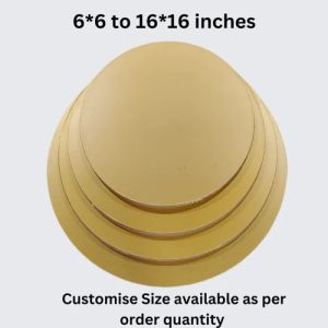 Round Gold Cake Base Board