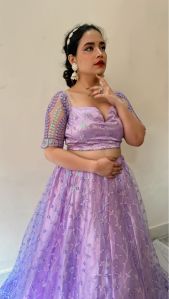 lavender color lehenga