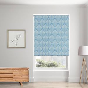 Blue Printed Polyester Window Blinds