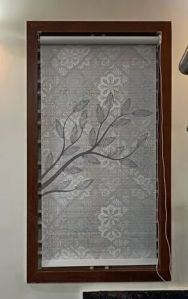 Grey Polyester Printed Window Blinds