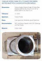 TUBULAR NODES 15MM 70 DEGREE UT FLAWED SPECIMENS (AS PER BINDT PCN CLASSIFICATION SPECIMENS )