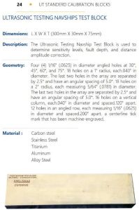 ULTRASONIC TESTING NAVSHIPS TEST BLOCK