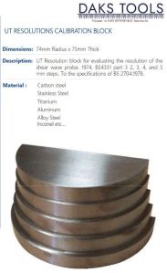 UT RESOLUTIONS CALIBRATION BLOCK