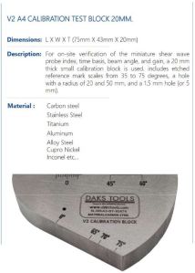 V2 A4 CALIBRATION TEST BLOCK 20MM