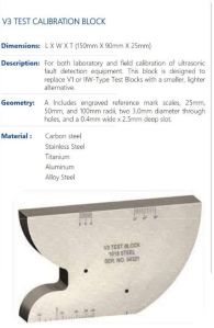 V3 TEST CALIBRATION BLOCK