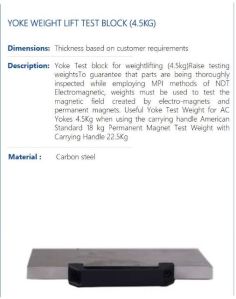 YOKE WEIGHT LIFT TEST BLOCK (4.5KG)