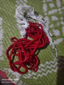 red gulnar beads