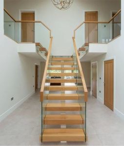 Polished Teak Wood Staircase Railing