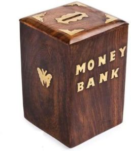 Wooden Piggy Money Bank Box