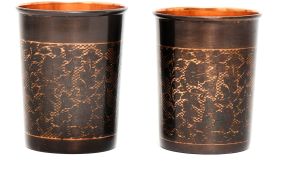 Copper Engraved Glass Set