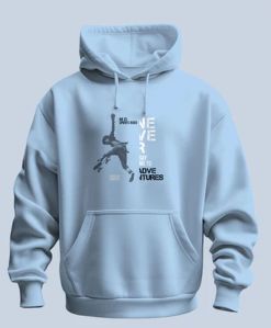 Never Say No Printed Hoodie - Bold Comfort & Style (SKY Blue