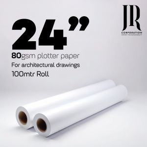 80 GSM 24'' 100 mtr Super White Indian Plotter Paper Roll