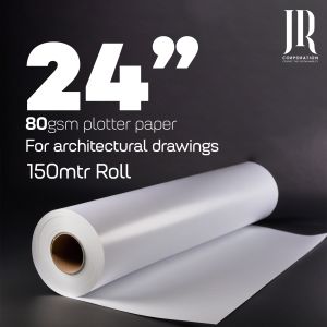 80 GSM 24'' 150 mtr Super White Indian Plotter Paper Roll