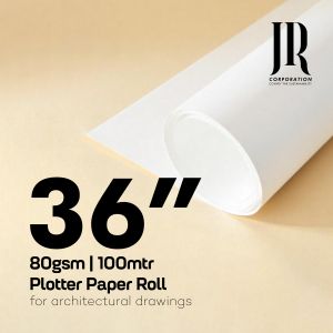 80 GSM 36'' 100 mtr Super White Indian Plotter Paper Roll