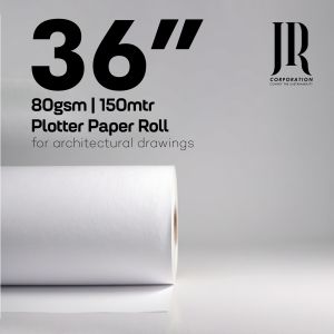 80 GSM 36'' 150 mtr Super White Indian Plotter Paper Roll