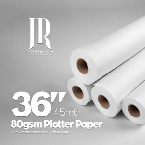 80 GSM 36'' 45mtr Super White Indian Plotter Paper Roll