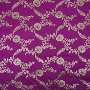 Traffic Purple Meenakari Banarasi Fabric