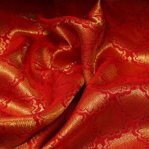 Venetian Red Kanjivaram Silk Handloom Fabric