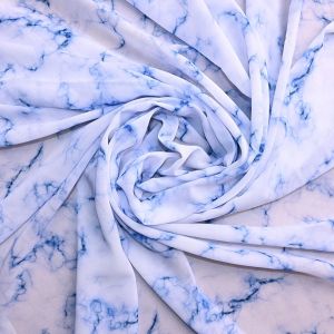 White Shibori Printed Georgette Fabric