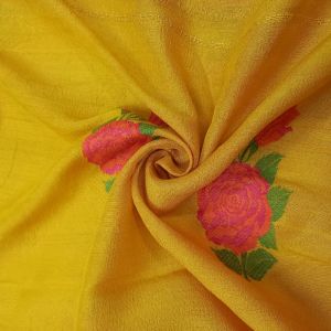 Yellow Tussar Banarasi Fabric