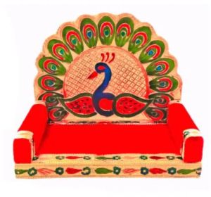 laddu gopal red velvet singhasan sofa