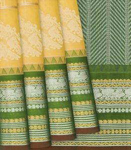 Yellow Handloom Chirala Silk Cotton Ladies Saree