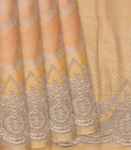 Yellow Rangkat Silk Saree With Embroidered Motifs