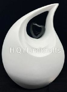 aluminium premium tear drop black heart cremation urn