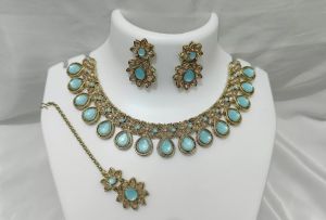 Voguish Aqua Color Necklace Set by Kalakriti Gallery