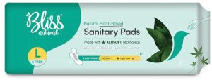 Bliss Natural Organic Sanitary Pads L Fluffy Pack Of 6 Piece