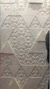 Triangular Pattern Stone Wall Carving