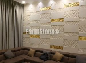 White & Golden Stone Wall Panels