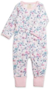 Pretty Petals Style Long Sleeve Baby Unisex Diagonal Frill Zipsuit