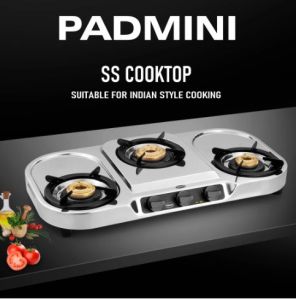 PADMINI Stainless Steel 3 Burner Cooktop CS-307