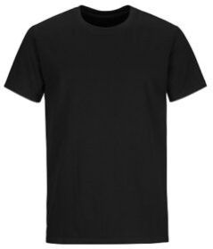 Round Neck Black Cotton T-shirts For Men by TCH