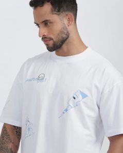 Mens Cannac White Random Shit Oversized T Shirt