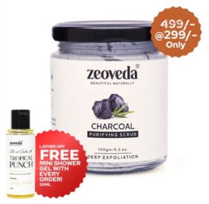 Charcoal Face And Body Scrub For Deep Cleansing & Exfoliation