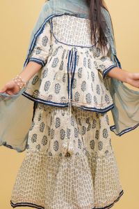 Printed Grey Girls Sharara Set