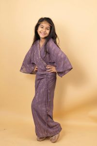 purple tone girls palazzo set