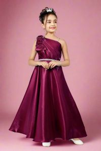 Self Wine Gown For Girls