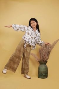 girls shaded brown palazzo set