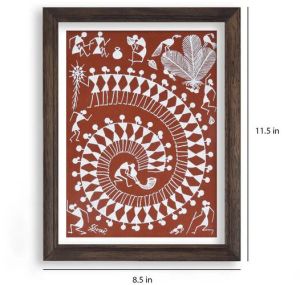 warli painting-art of warli dance (Red)