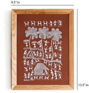 warli painting-life of tribals (brown)